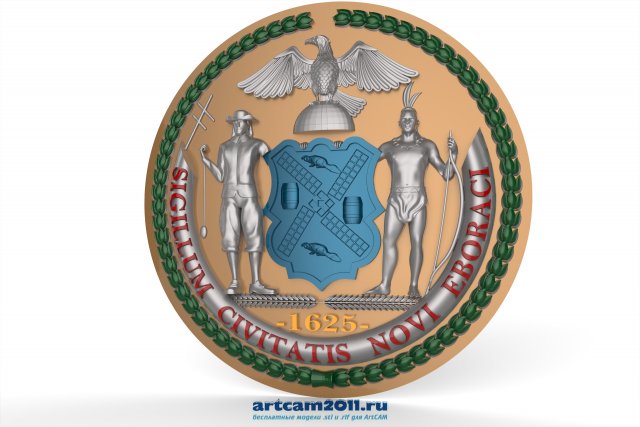 the coat of arms new york city 3D 모델 .c4d .max .obj .3ds .fbx .stl .blend 