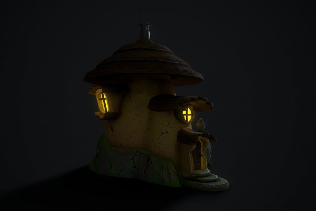 mushroom house Modello 3D .c4d .max .obj .3ds .fbx .stl .blend