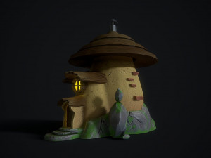 mushroom house Modello 3D