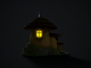 mushroom house Modello 3D