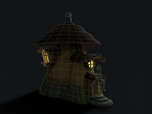 mushroom house Modello 3D