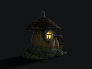 mushroom house Modello 3D
