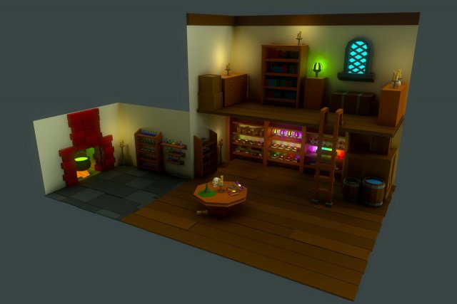 alchemists room 3D Model .c4d .max .obj .3ds .fbx .stl .blend 
