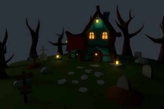 creepy house 3D Model .c4d .max .obj .3ds .fbx .stl .blend 
