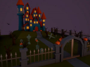 Halloween-Schloss 3D Modell