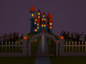 halloween castle Modèle 3D