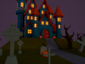 halloween castle Modèle 3D