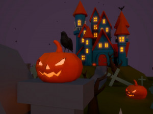 halloween castle Modèle 3D