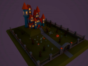 halloween castle Modèle 3D