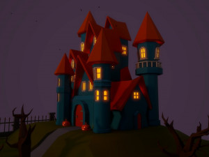 halloween castle Modèle 3D