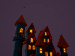 halloween castle Modèle 3D