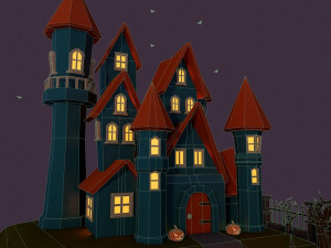 halloween castle Modèle 3D
