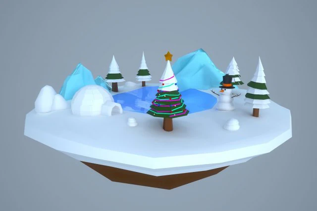 क्रिसमस इग्लू 3D मॉडल .c4d .max .obj .3ds .fbx .stl .blend 