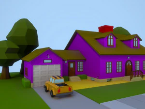 लो पॉली हाउस 2 3D मॉडल
