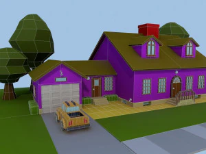 low poly house 2 3D Model