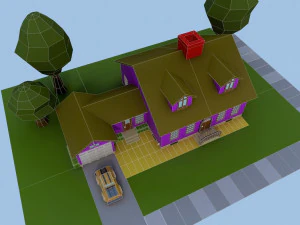 low poly house 2 3D Model
