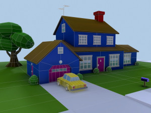 low poly house 1 3D मॉडल