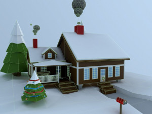 low poly house 3D Модель