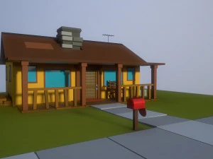 लो पॉली पुराना घर 3D मॉडल