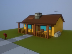 low poly old house 3D Модель