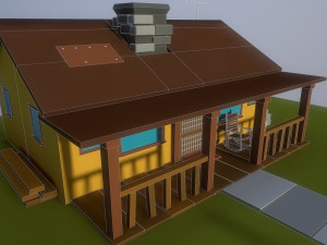 low poly old house 3D Модель