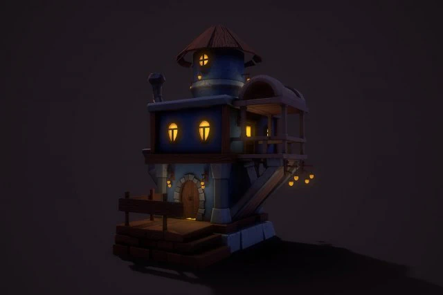fantasy teapot house 3D Model .c4d .max .obj .3ds .fbx .stl .blend