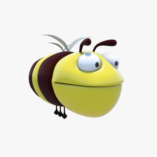 cartoon bee 3Dモデル .c4d .max .obj .3ds .fbx .stl .blend 