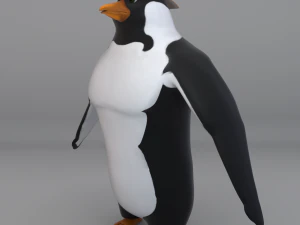 audacieux pingouin-gr&eacute;&eacute;-textur&eacute; Modèle 3D