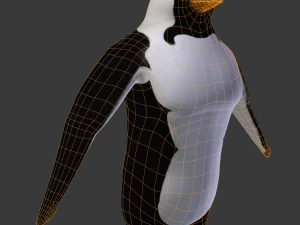 audacieux pingouin-gr&eacute;&eacute;-textur&eacute; Modèle 3D