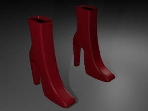 red boots 3D 模型