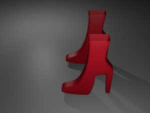 red boots 3D 模型