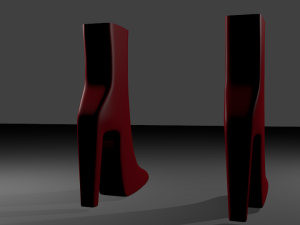 red boots 3D 模型