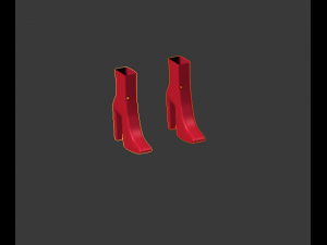 red boots 3D 模型