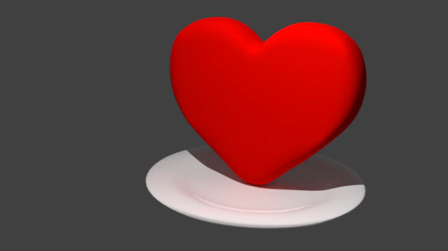 heart and plate 3D Model .c4d .max .obj .3ds .fbx .stl .blend 