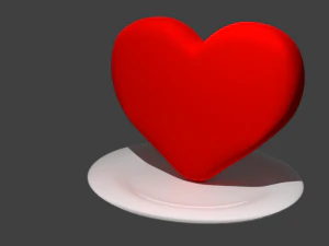 сердце и тарелка 3D Модель