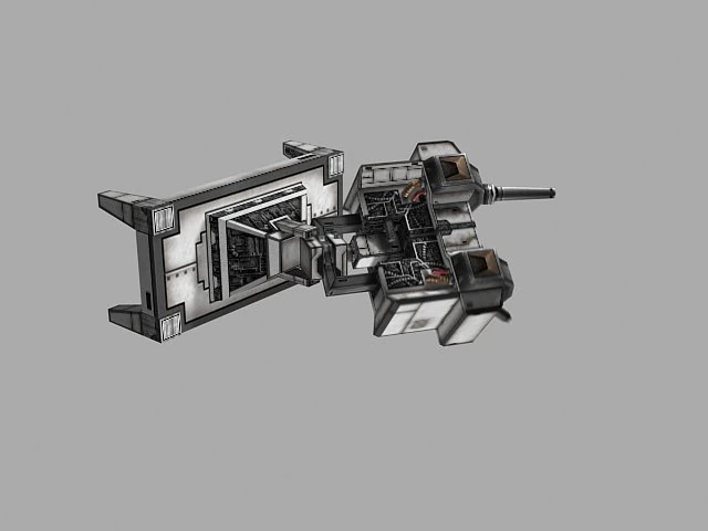 wall turret 3D Model .c4d .max .obj .3ds .fbx .stl .blend