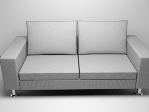 standard grey sofa Model 3D