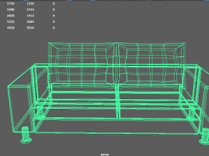 standard grey sofa 3D Model
