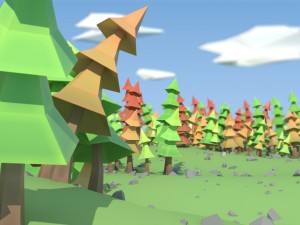 low-poly spruce trees 3D-Modell