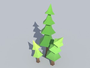 low-poly spruce trees Modelo 3D