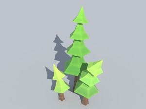 low-poly spruce trees Modelo 3D