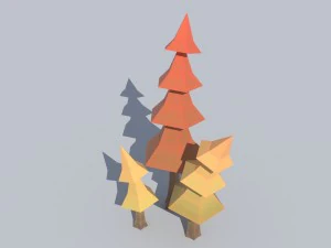 низкополигональные ели 3D Модель