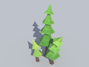 low-poly spruce trees Modelo 3D