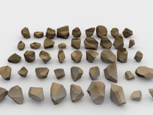 lowpoly stones - pack 1 3D Model
