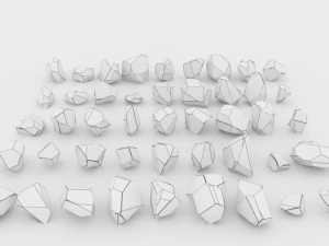 lowpoly stones - pack 1 3D Model
