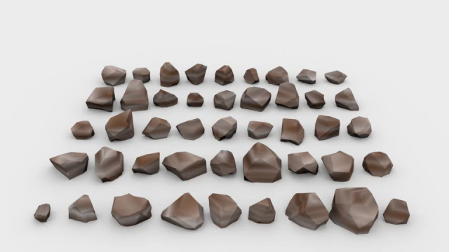 lowpoly stones - pack 2 3D Model .c4d .max .obj .3ds .fbx .stl .blend