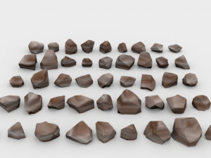 lowpoly stones - pack 2 3D Model
