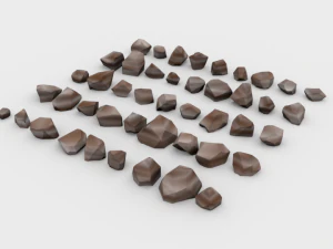 lowpoly stones - pack 2 3D Model