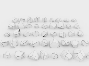 lowpoly stones - pack 2 3D Model