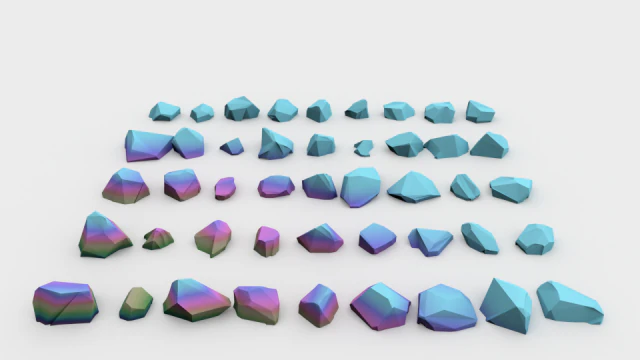 lowpoly stones - pack 3 3D Model .c4d .max .obj .3ds .fbx .stl .blend